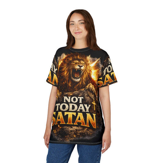 Not Today Satan Lion Tee - Bold Christian Statement T‑Shirt
