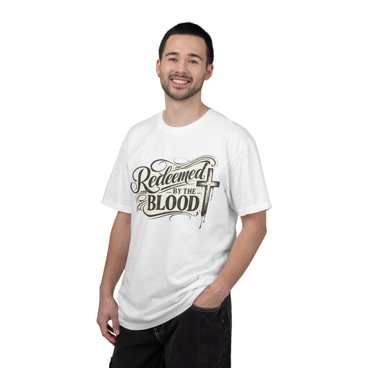 Redeemed by the Blood T-Shirt — Christian Faith Cross Graphic Tee