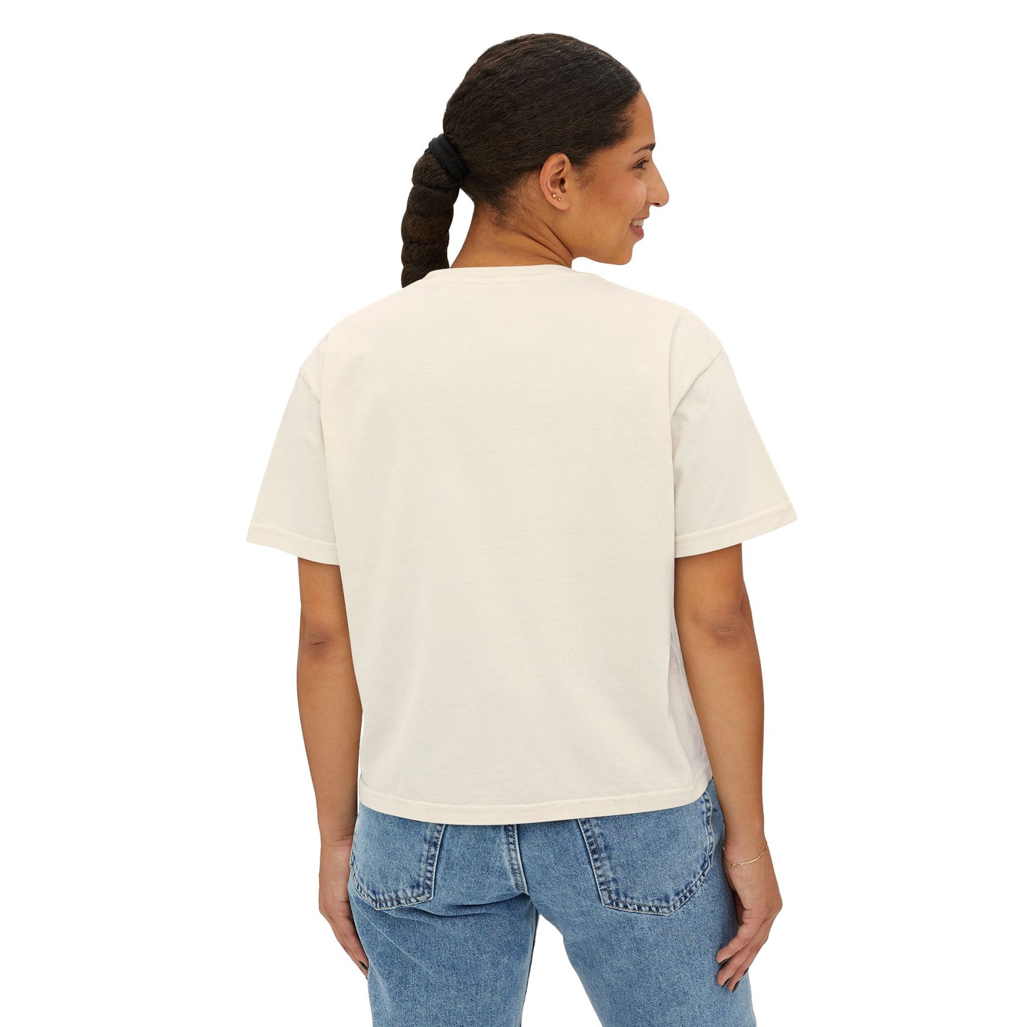 Child of God Women's Boxy Tee — Faith-Inspired Christian Crop Top