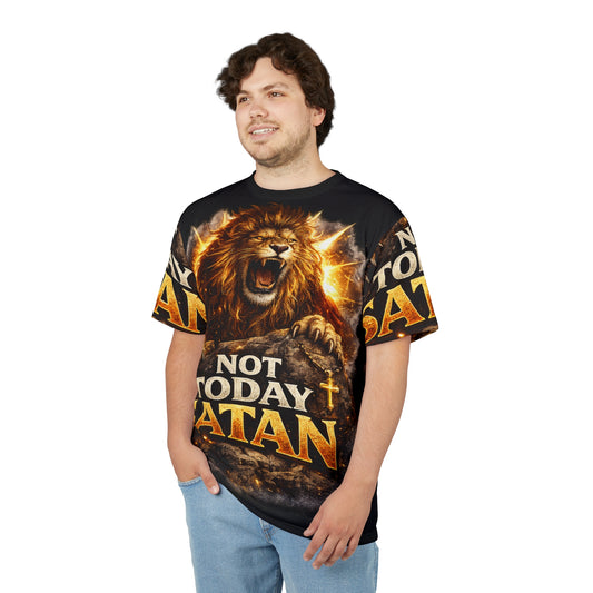 Not Today Satan Lion Tee - Bold Christian Statement T‑Shirt